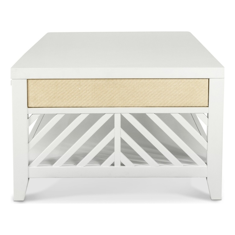 Sea Winds Miramar - 2-Drawer Cocktail Table with Casters - White - Wood