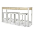 Sea Winds Miramar - 3-Drawer Console and 3 Stools - Wood - White