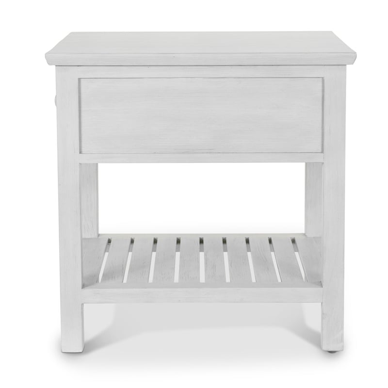 Sea Winds Geneva - 1-Drawer End Table - Distressed White Finish