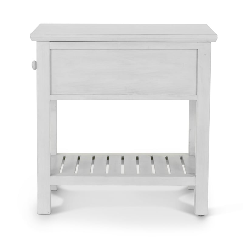 Sea Winds Geneva - 1-Drawer Chairside Table - Distressed White Finish