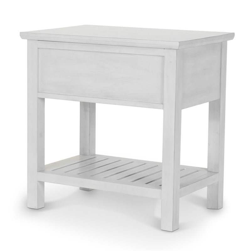 Sea Winds Geneva - 1-Drawer Chairside Table - Distressed White Finish