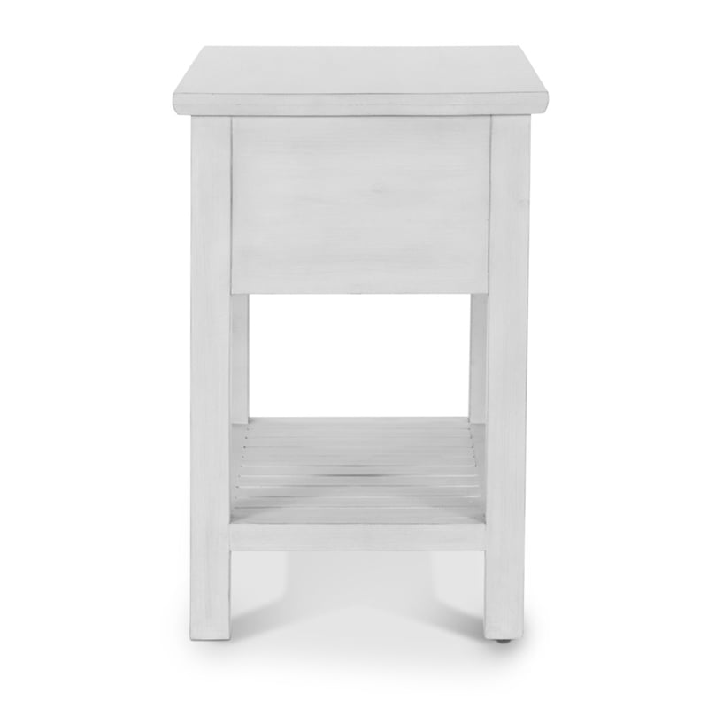 Sea Winds Geneva - 1-Drawer Chairside Table - Distressed White Finish