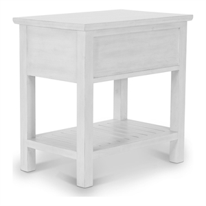 Sea Winds Geneva - 1-Drawer Chairside Table - Distressed White Finish
