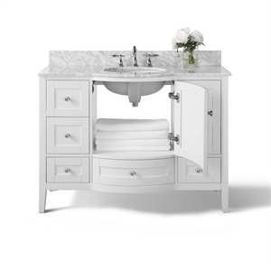 Ancerre Designs Lauren 48&quot Wood Bathroom Vanity Set in White