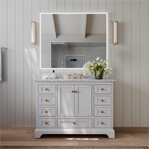 Ancerre Designs Audrey 48&quot Wood Bathroom Vanity Set in White