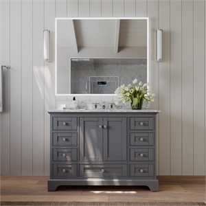 Ancerre Designs Audrey 48&quot Wood Bathroom Vanity Set in Sapphire Gray
