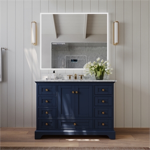 Ancerre Designs Audrey 48&quot Wood Bathroom Vanity Set in Heritage Blue