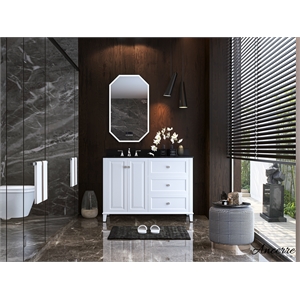 Ancerre Designs Hannah Left Basin Wood Bathroom Vanity Set in White