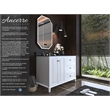 Ancerre Designs Hannah Left Basin Bathroom Vanity Set w/ Gold Hardware in White