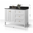 Ancerre Designs Hannah Left Basin Bathroom Vanity Set w/ Gold Hardware in White