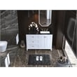 Ancerre Designs Hannah Right Basin Bathroom Vanity Set w/ Gold Hardware in White
