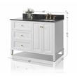 Ancerre Designs Hannah Right Basin Bathroom Vanity Set w/ Gold Hardware in White