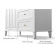 Ancerre Designs Hannah Right Basin Bathroom Vanity Set w/ Gold Hardware in White