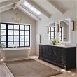 Audrey 84 in. Bath Vanity Set in Black Onyx with White Quartz Top
