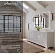 Audrey 84 in. Bath Vanity Set in White with White Quartz Top with Brushed Gold