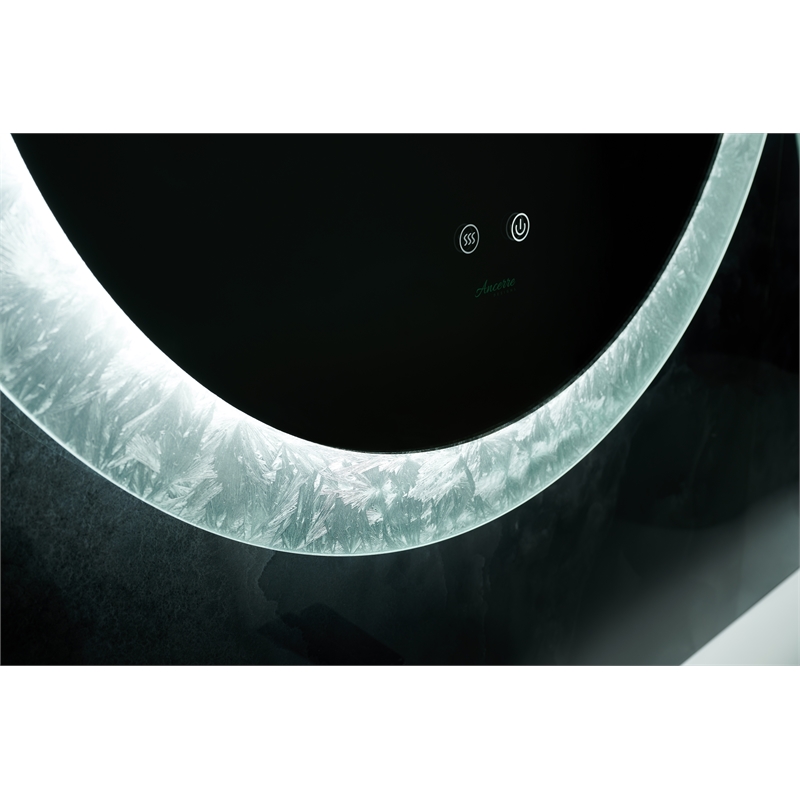 Frysta 24 in. Round LED Frameless Mirror with Dimmer and Defogger