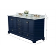 Audrey 66 in. Bath Vanity Set in Heritage Blue with Gold Hardware