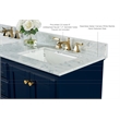 Audrey 66 in. Bath Vanity Set in Heritage Blue with Gold Hardware
