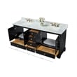 Audrey 66 in. Bath Vanity Set in Black Onyx with Gold Hardware