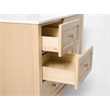 Hannah 42 in. Off Centered Right Basin Vanity in Oak with White Quartz top