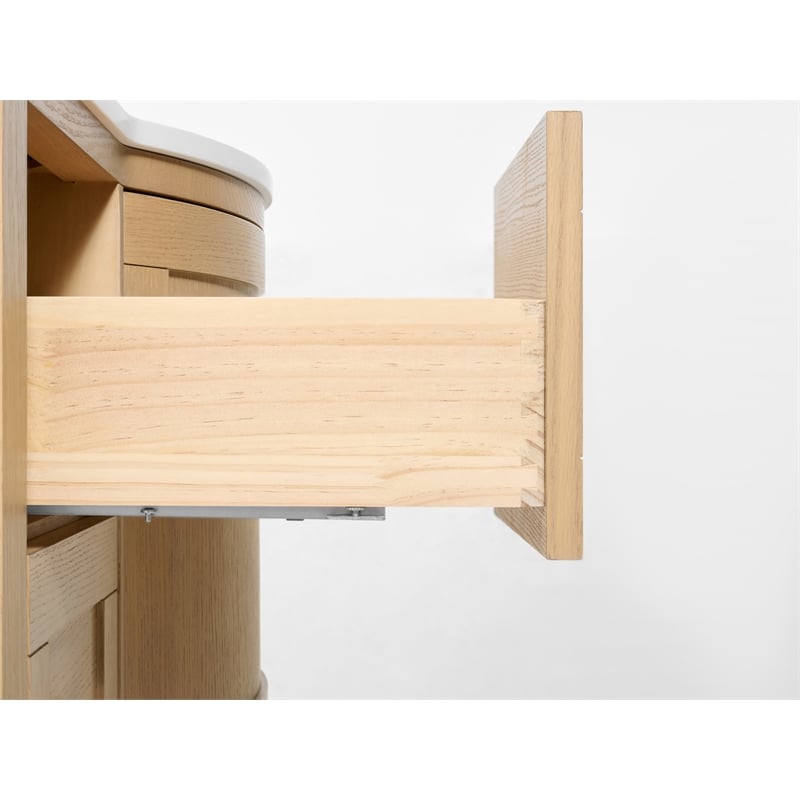 Lauren 42 in. Bath Vanity Set in Oak with White Quartz Top and Undermount Basin