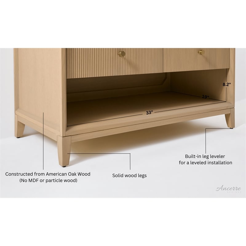 Momo 36 in. Bath Vanity in Oak finish with White Quartz Top and Undermount Basin