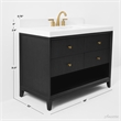Momo 48 in. Bath Vanity in Black Oak with White Quartz Top and Undermount Basin