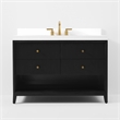 Momo 48 in. Bath Vanity in Black Oak with White Quartz Top and Undermount Basin