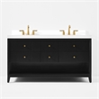 Momo 60 in. Bath Vanity in Black Oak with White Quartz Top and Undermount Basin