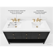 Momo 60 in. Bath Vanity in Black Oak with White Quartz Top and Undermount Basin