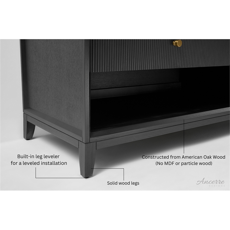 Momo 84 in. Bath Vanity in Black Oak with White Quartz Top and Undermount Basin
