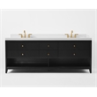 Momo 84 in. Bath Vanity in Black Oak with White Quartz Top and Undermount Basin