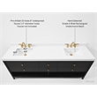 Momo 84 in. Bath Vanity in Black Oak with White Quartz Top and Undermount Basin