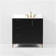 Turlington 36 in. Bath Vanity in Black Oak with White Quartz Top and Undermount