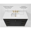 Turlington 48 in. Bath Vanity in Black Oak with White Quartz Top and Undermount