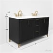 Turlington 60 in. Bath Vanity in Black Oak with White Quartz Top and Undermount