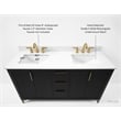 Turlington 60 in. Bath Vanity in Black Oak with White Quartz Top and Undermount