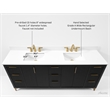 Turlington 84 in. Bath Vanity in Black Oak with White Quartz Top and Undermount