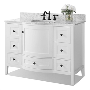 Ancerre Designs Lauren 48&quot Wood Bathroom Vanity Set in White