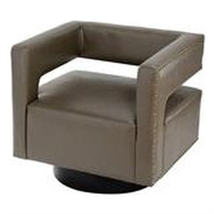14 karat home bortolotti faux leather chair set with metal base-grey