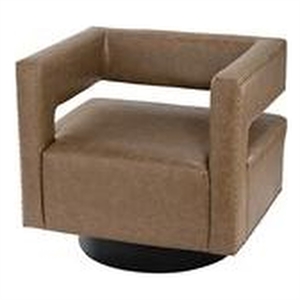 14 karat home bortolotti faux leather chair set with metal base-taupe