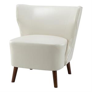 14 karat home abas faux leather contemporary side chair with wingback-ivory