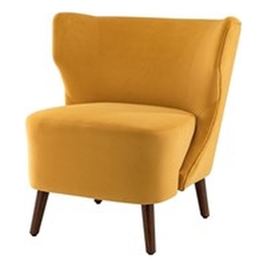 14 karat home thessaly velvet contemporary side chair with wingback-mustard