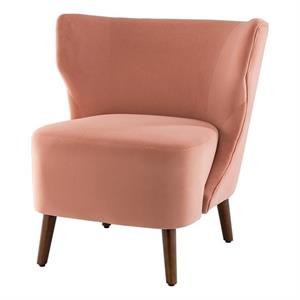14 karat home thessaly velvet contemporary side chair with wingback-pink