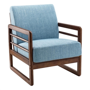 14 karat home eleleus living  accent chair with solid wood legs-blue