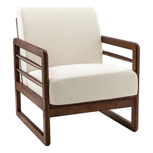 14 karat home eleleus living  accent chair with solid wood legs-ivory