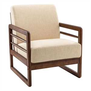 14 karat home eleleus living  accent chair with solid wood legs-linen