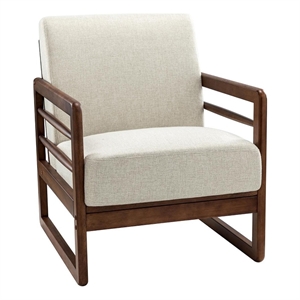 14 karat home eleleus living  accent chair with solid wood legs-oatmeal