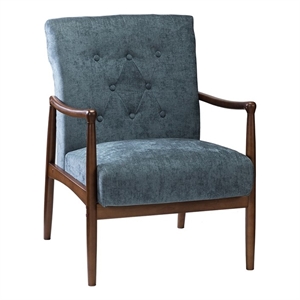 14 karat home leo living room solid wood chair with button-tufted in navy