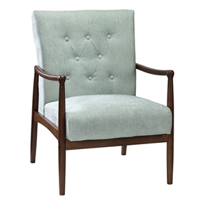 14 karat home leo living room solid wood chair with button-tufted in sage